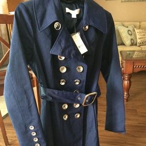 NWT New York & Company XS Navy Trench Coat